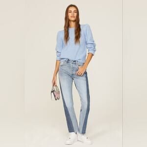 Rtr w27 (4) L30 Levi's 501 Spliced Jeans light medium wash denim pants